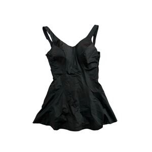 Vintage 1950s Black One Piece Skirted Swimsuit Medium/Large